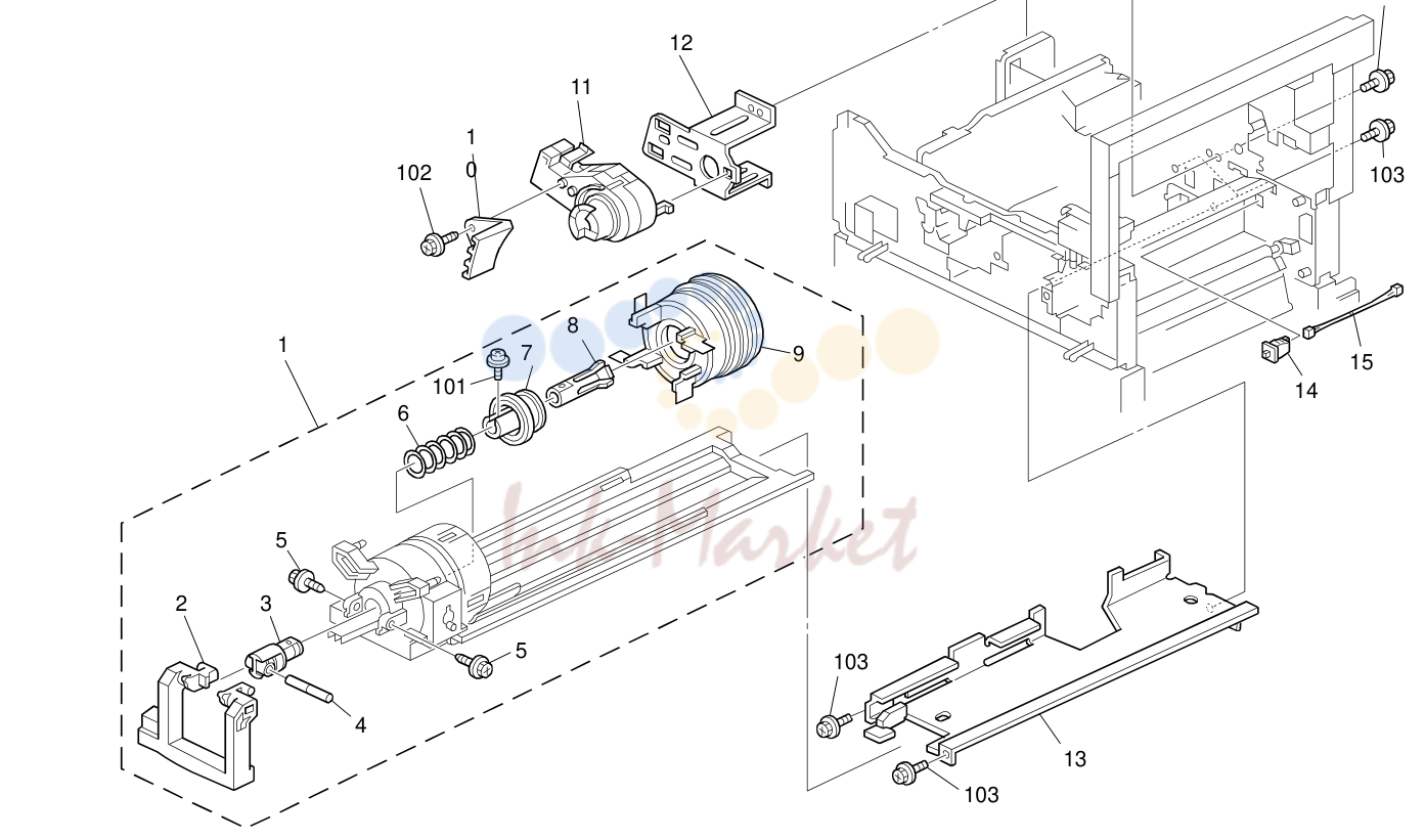 13. Toner Hopper Unit (D017/D018/D019/D020)