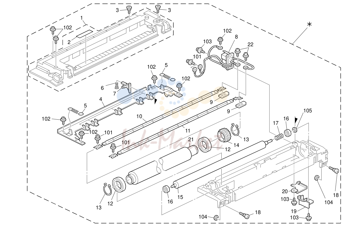 16. Fusing Unit 1 (D017/D018/D019/D020)