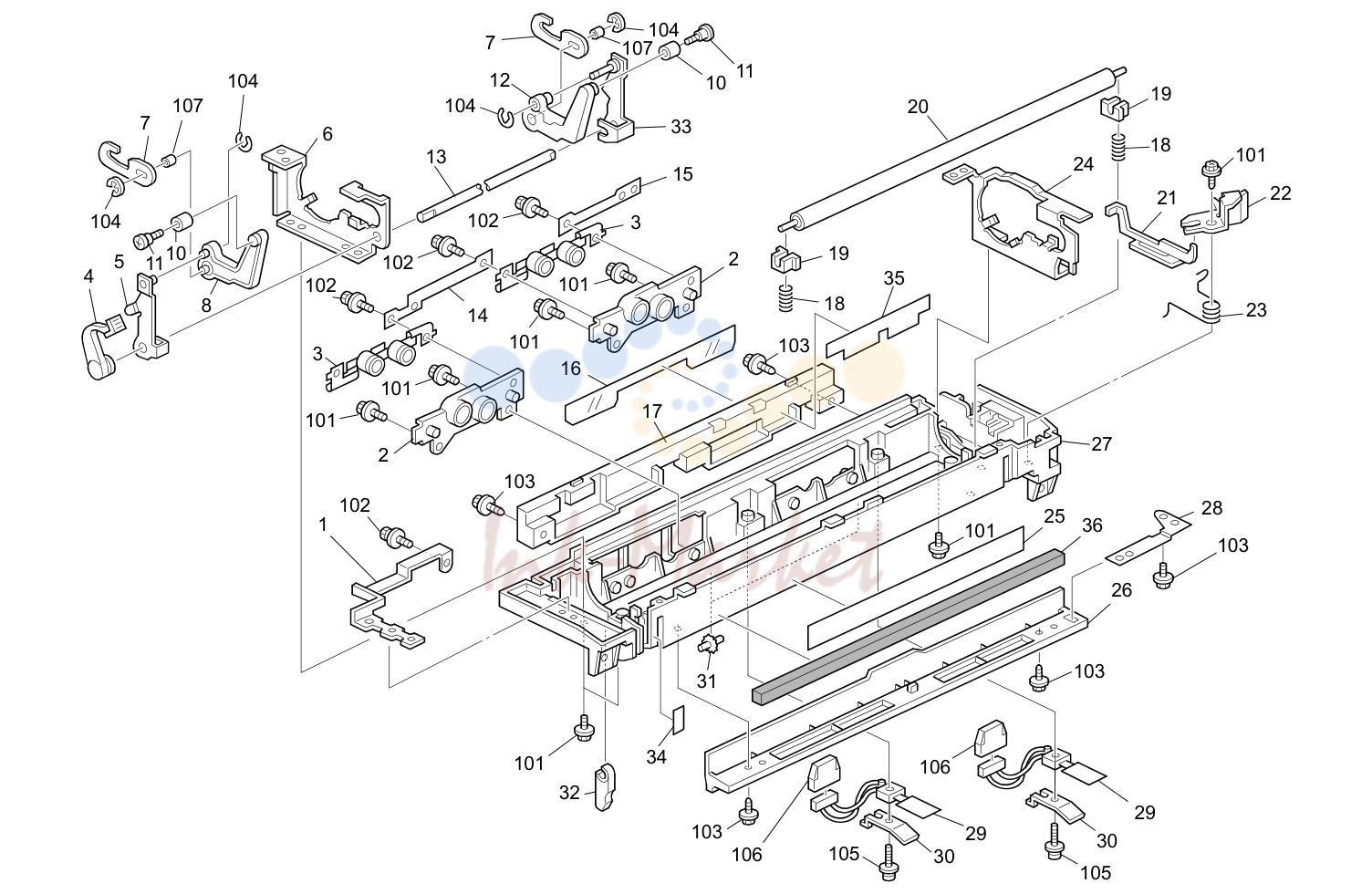 печь (закрепление) узел 2 (D017/D018/D019/D020/D084/D085)