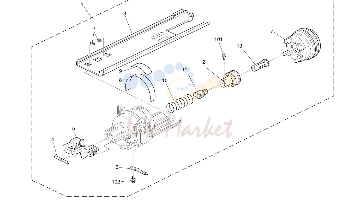 TONER HOPPER узел (B291/B295/B296/B297)