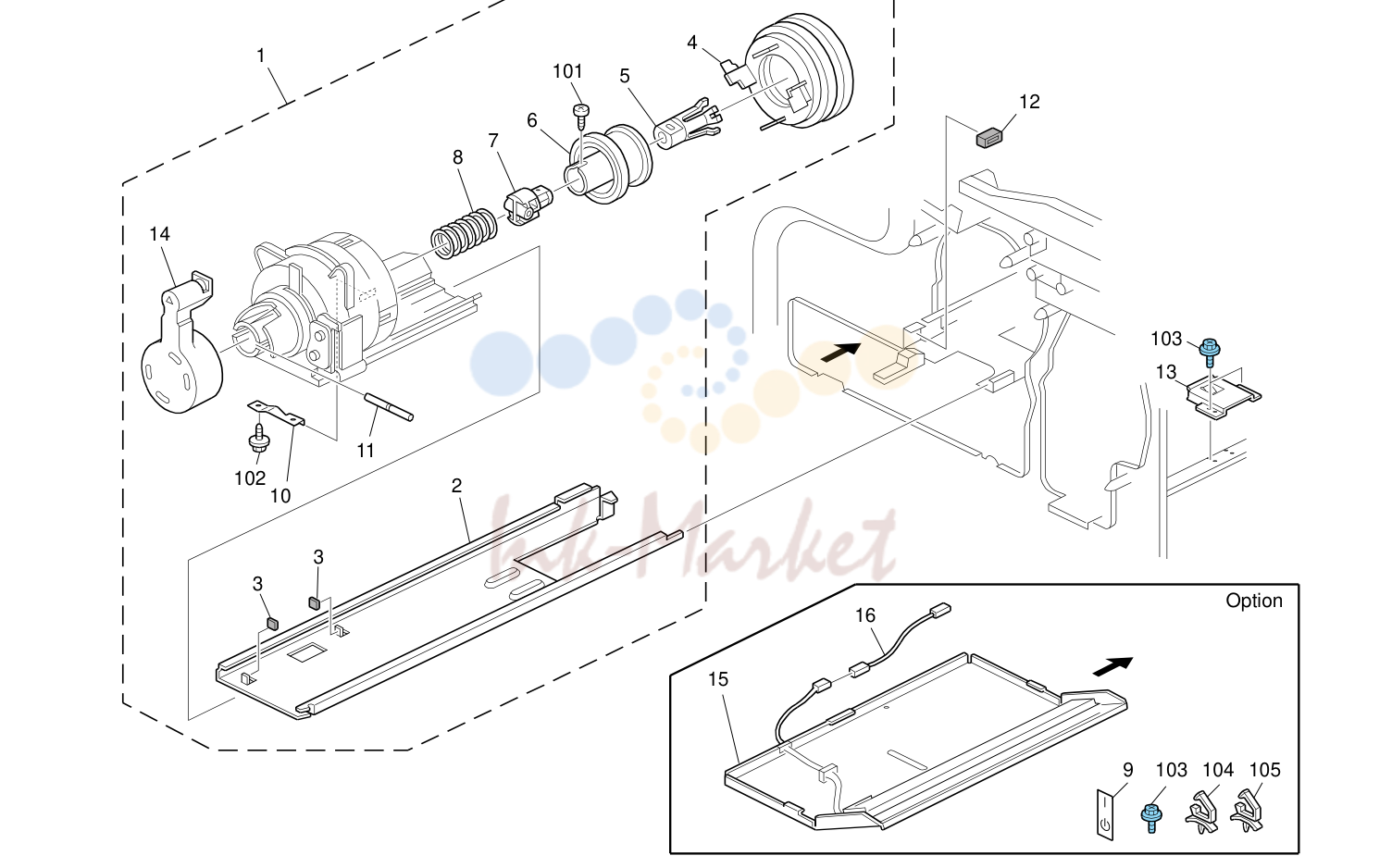 Toner Supply узел (D129/D130)