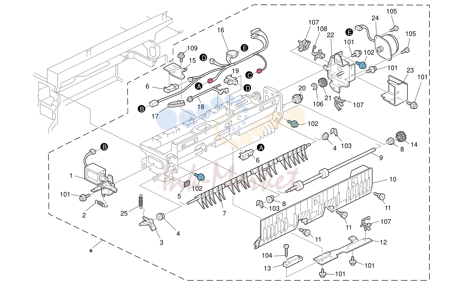 Paper Exit Section 1 (D129/D130)