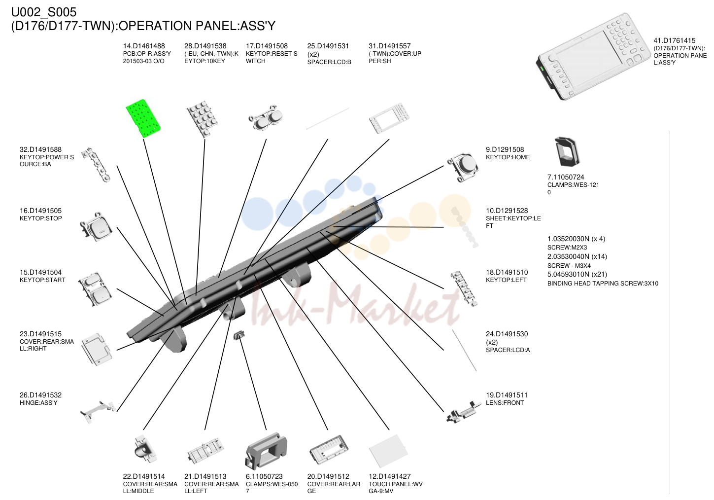 12. (D176/D177-TWN):OPERATION PANEL:ASS'Y