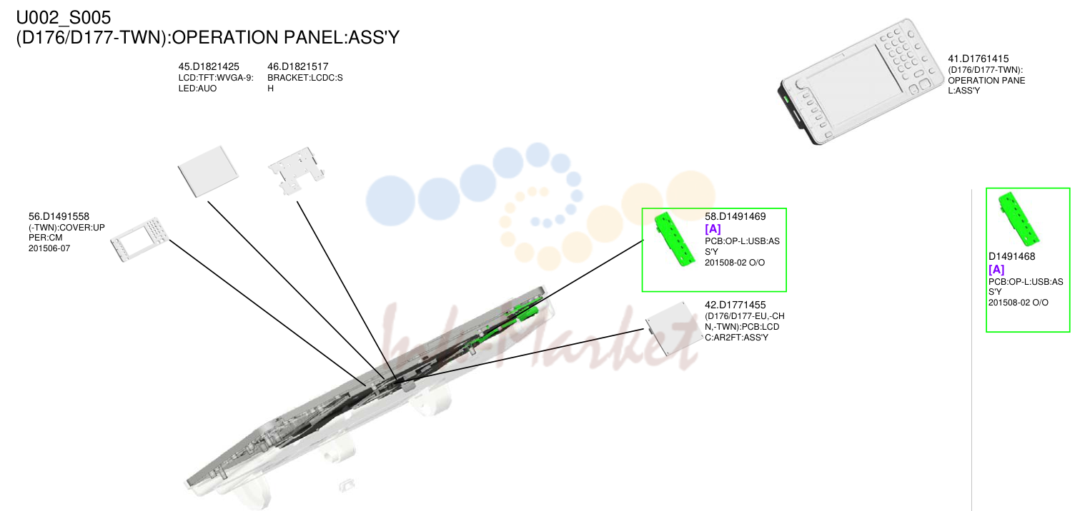 13. (D176/D177-TWN):OPERATION PANEL:ASS'Y