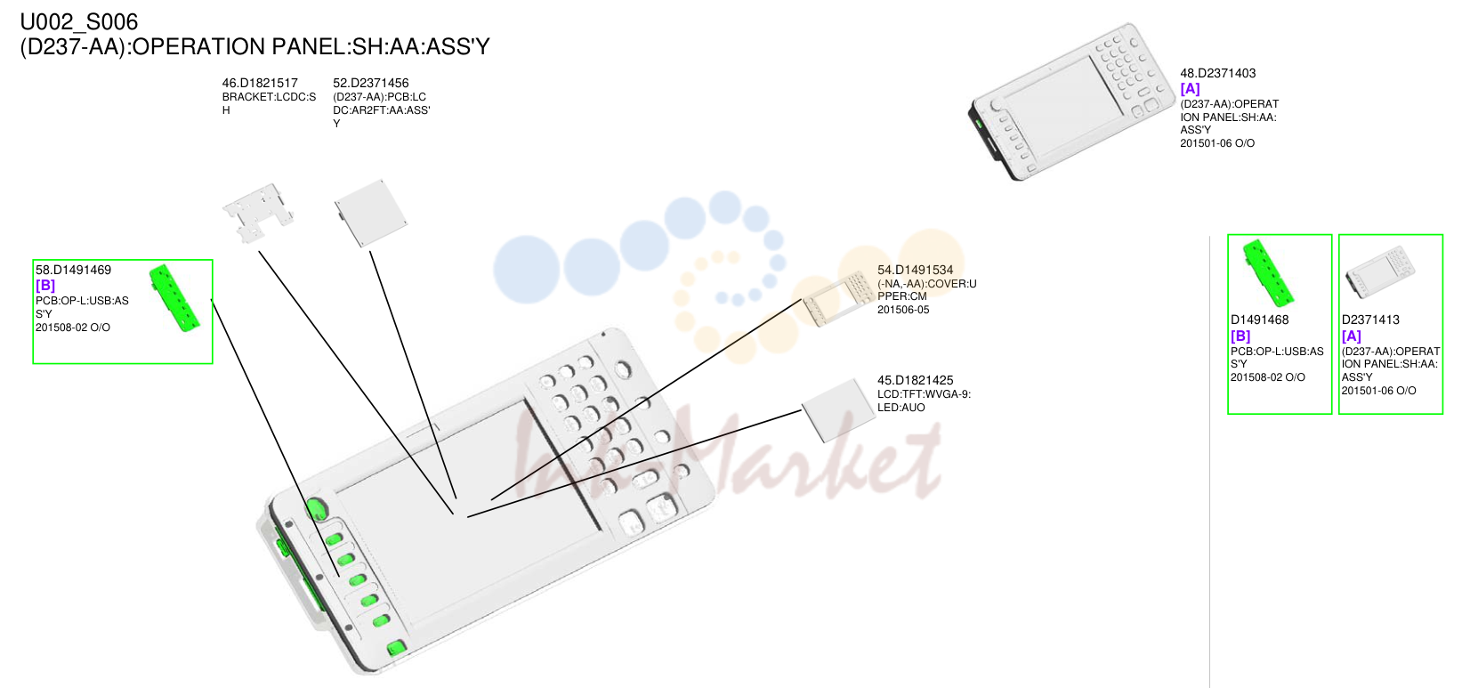15. (D237-AA):OPERATION PANEL:SH:AA:ASS'Y