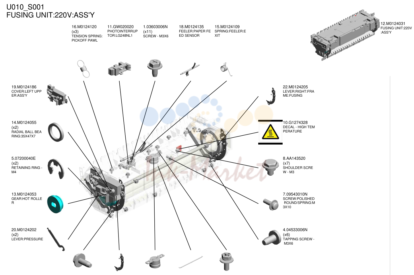 21. FUSING UNIT:220V:ASS'Y