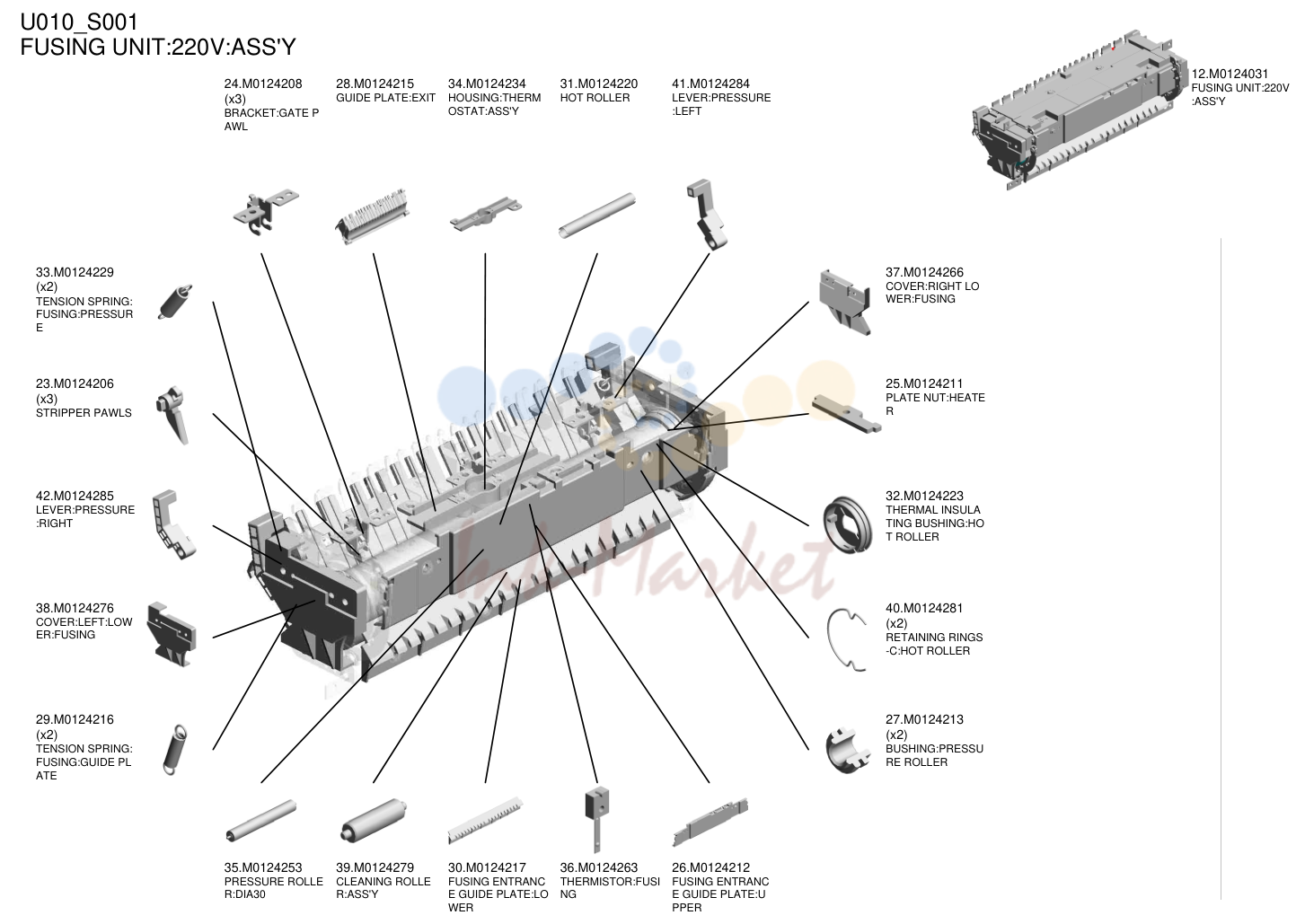 22. FUSING UNIT:220V:ASS'Y