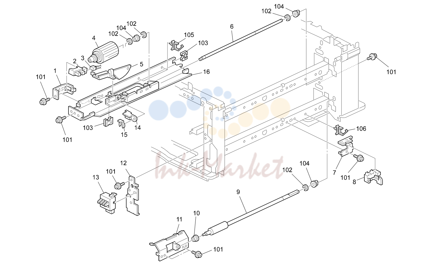 12. PAPER FEED SECTION 3 (B205/B209)