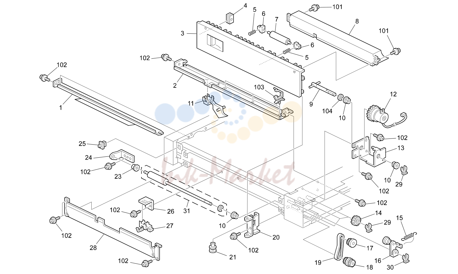 12. 2ND PAPER FEED SECTION (B277)