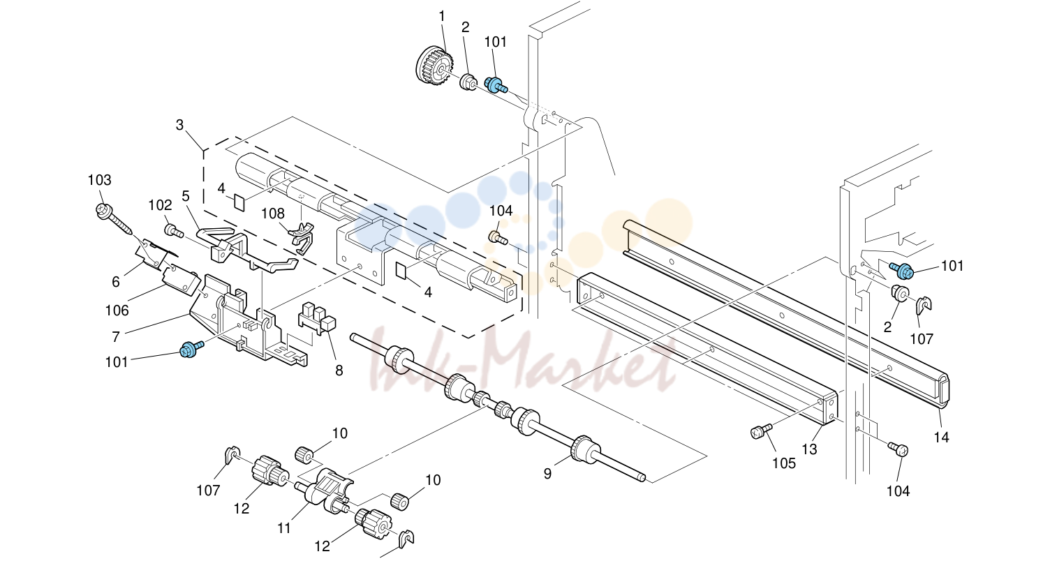 Shift Tray Paper Exit (D589)