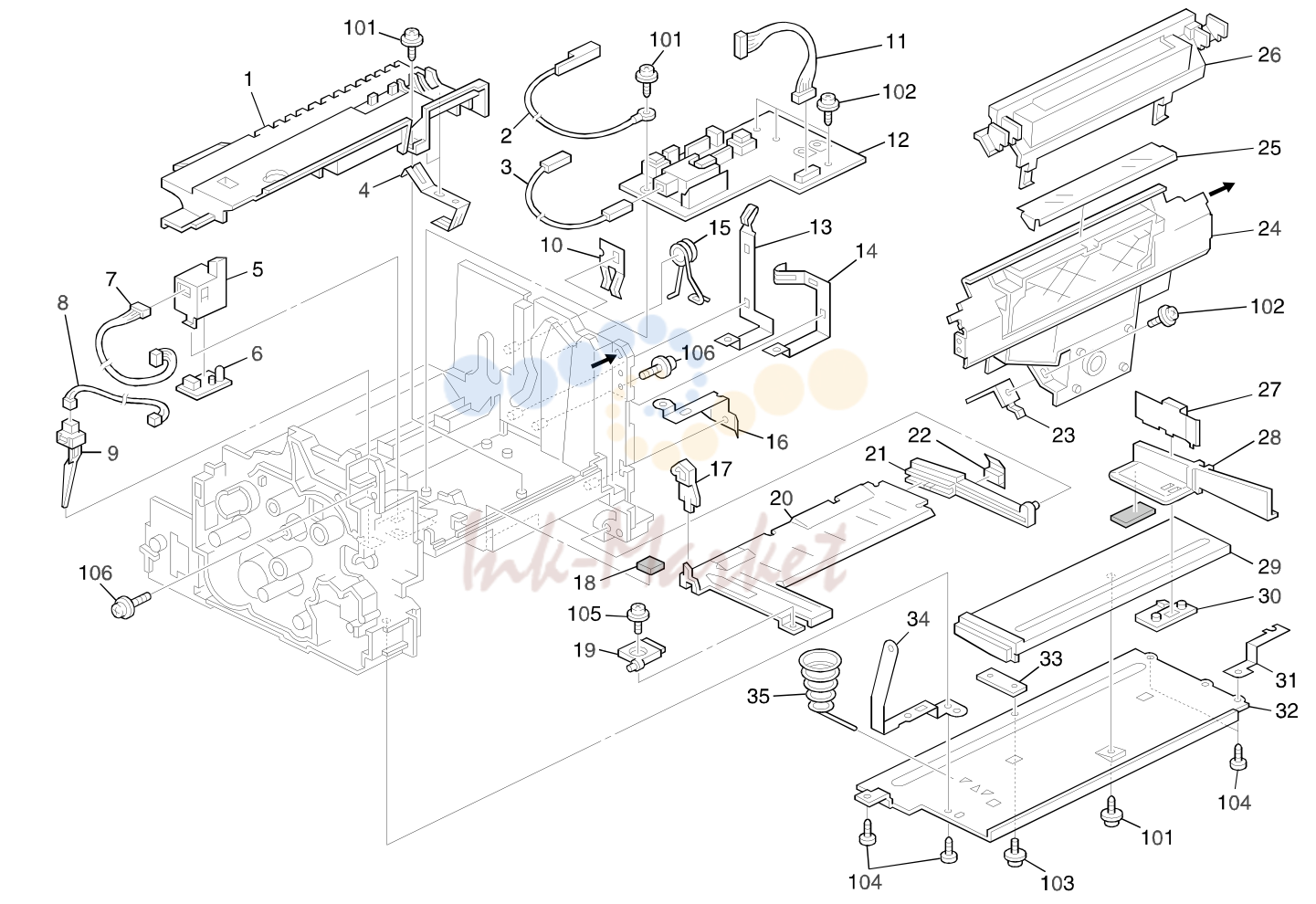 8. LOWR SECTION/LASER UNIT