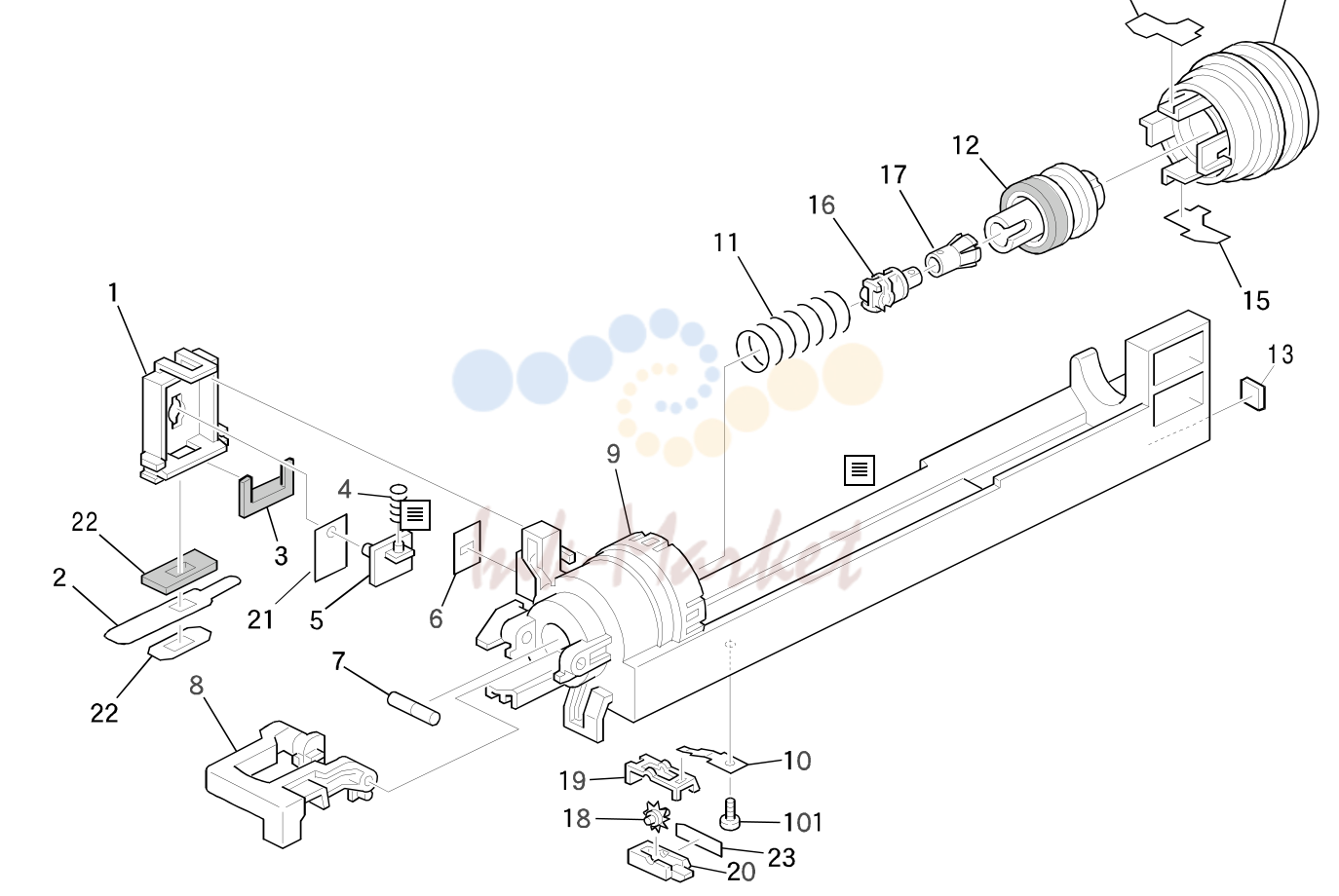 12. TONER BOTTLE HOLDER UNIT (A219)