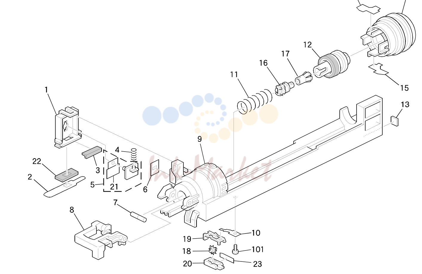 12. TONER BOTTLE HOLDER UNIT (A245)