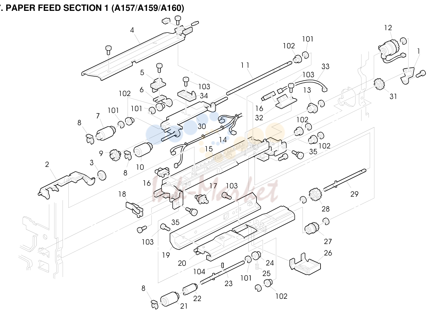 7. PAPER FEED SECTION 1 (A157/A159/A160)