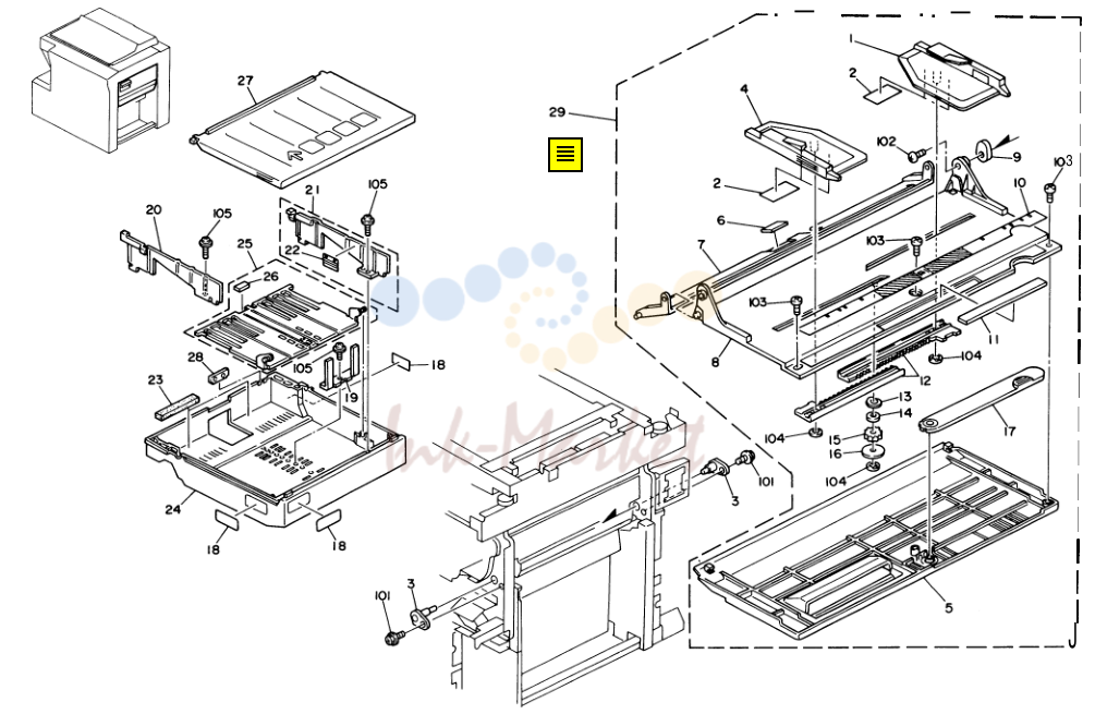 4. BY-PASS FEED TABLE AND CASSETTE (A110/A111)