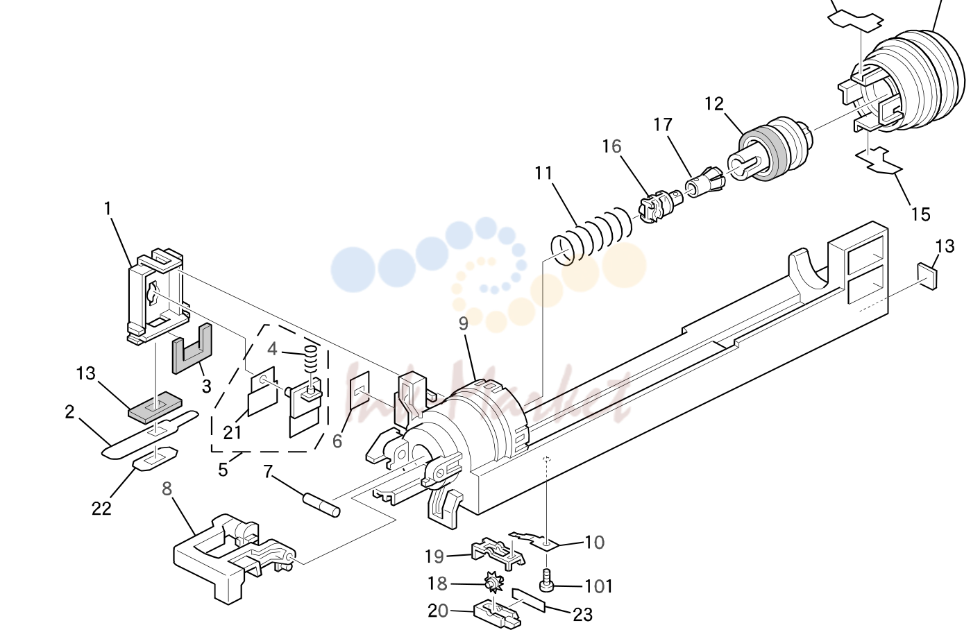 12. TONER BOTTLE HOLDER UNIT (A298)