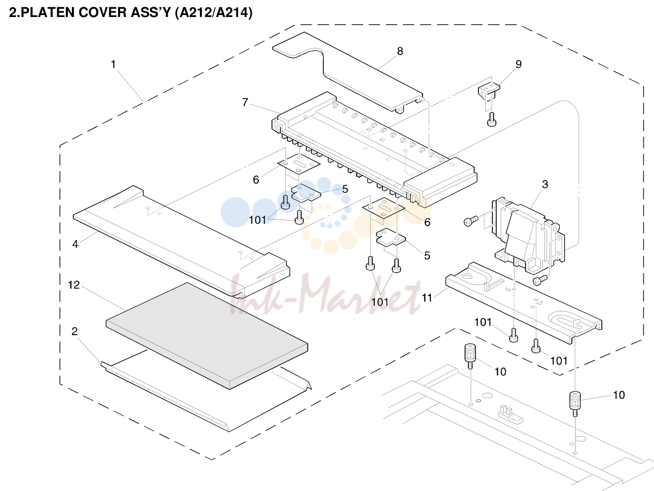 2. PLATEN COVER ASS’Y (A212/A214)