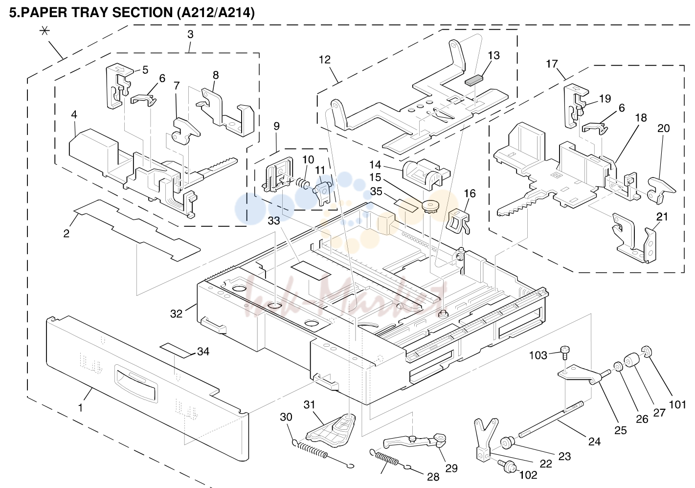5. PAPER TRAY SECTION (A212/A214)
