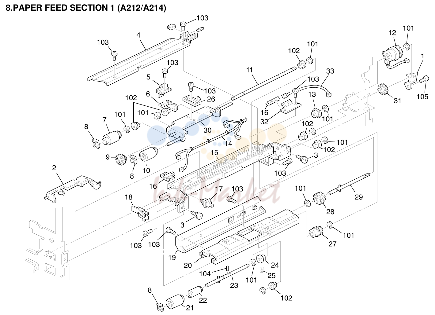 8. PAPER FEED SECTION 1 (A212/A214)