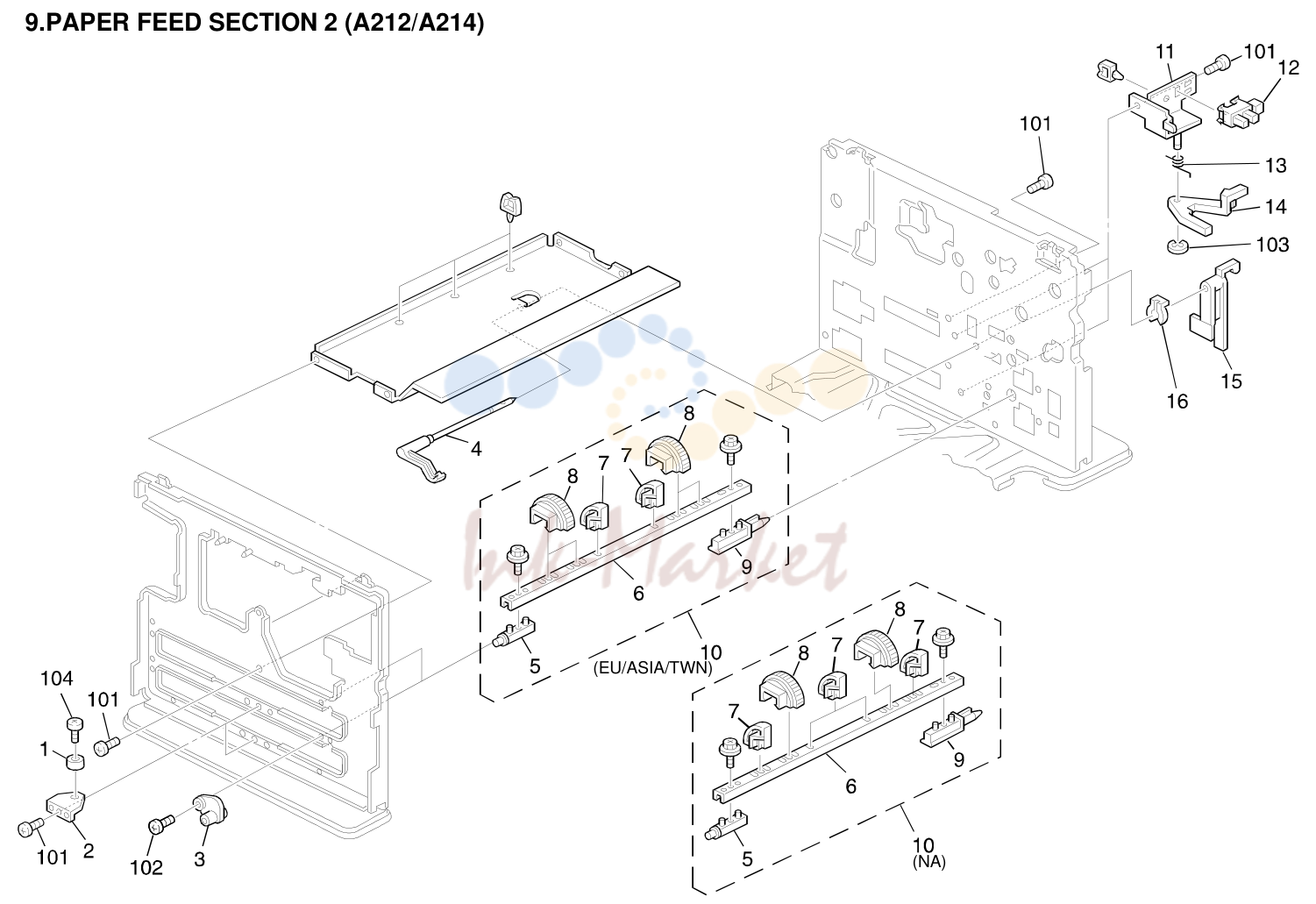 9. PAPER FEED SECTION 2 (A212/A214)