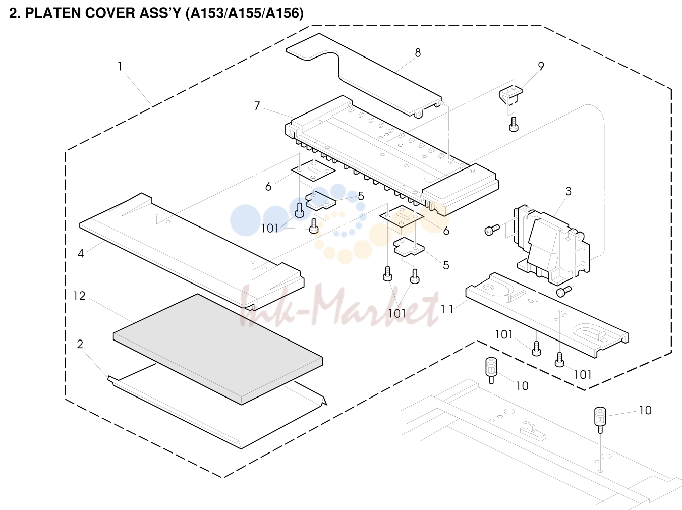 2. PLATEN COVER ASS’Y (A153/A155/A156)