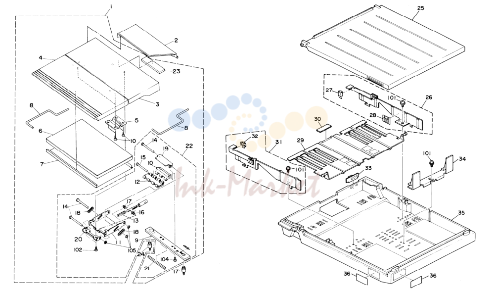 3. PLATEN COVER AND CASSETTE (A008)