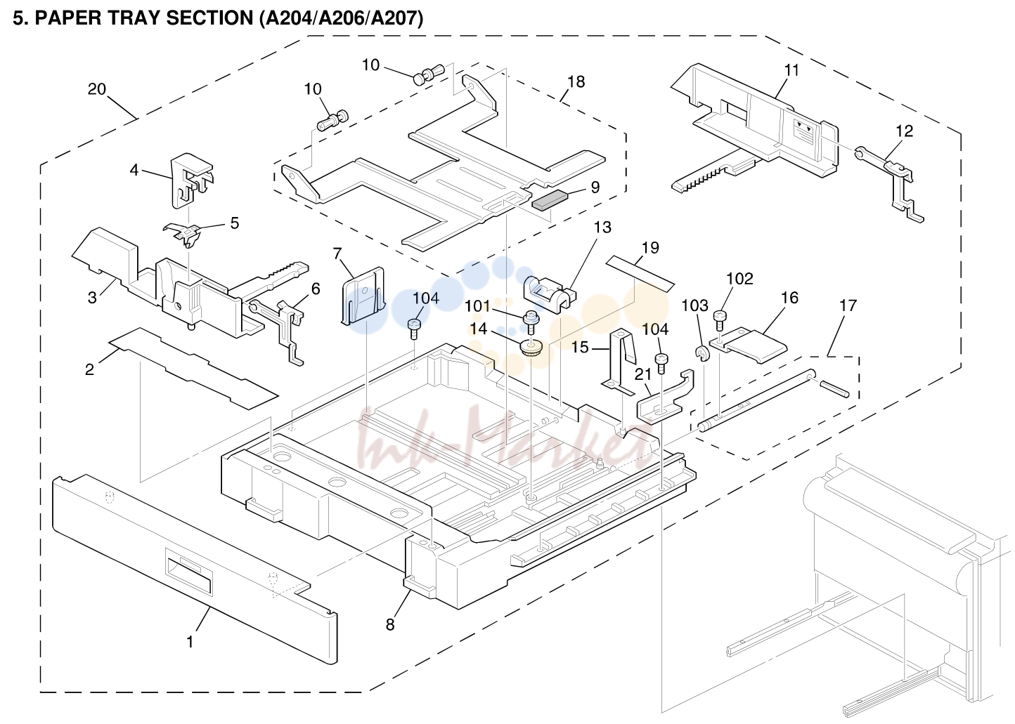 5. PAPER TRAY SECTION (A204/A206/A207)