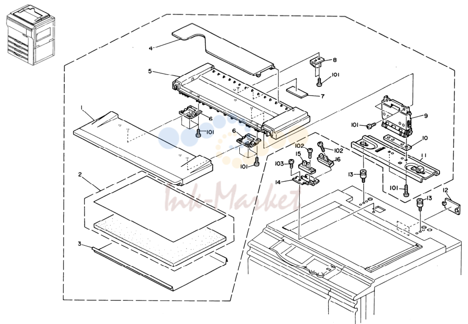 2. PLATEN COVER (A095/A096/A097)