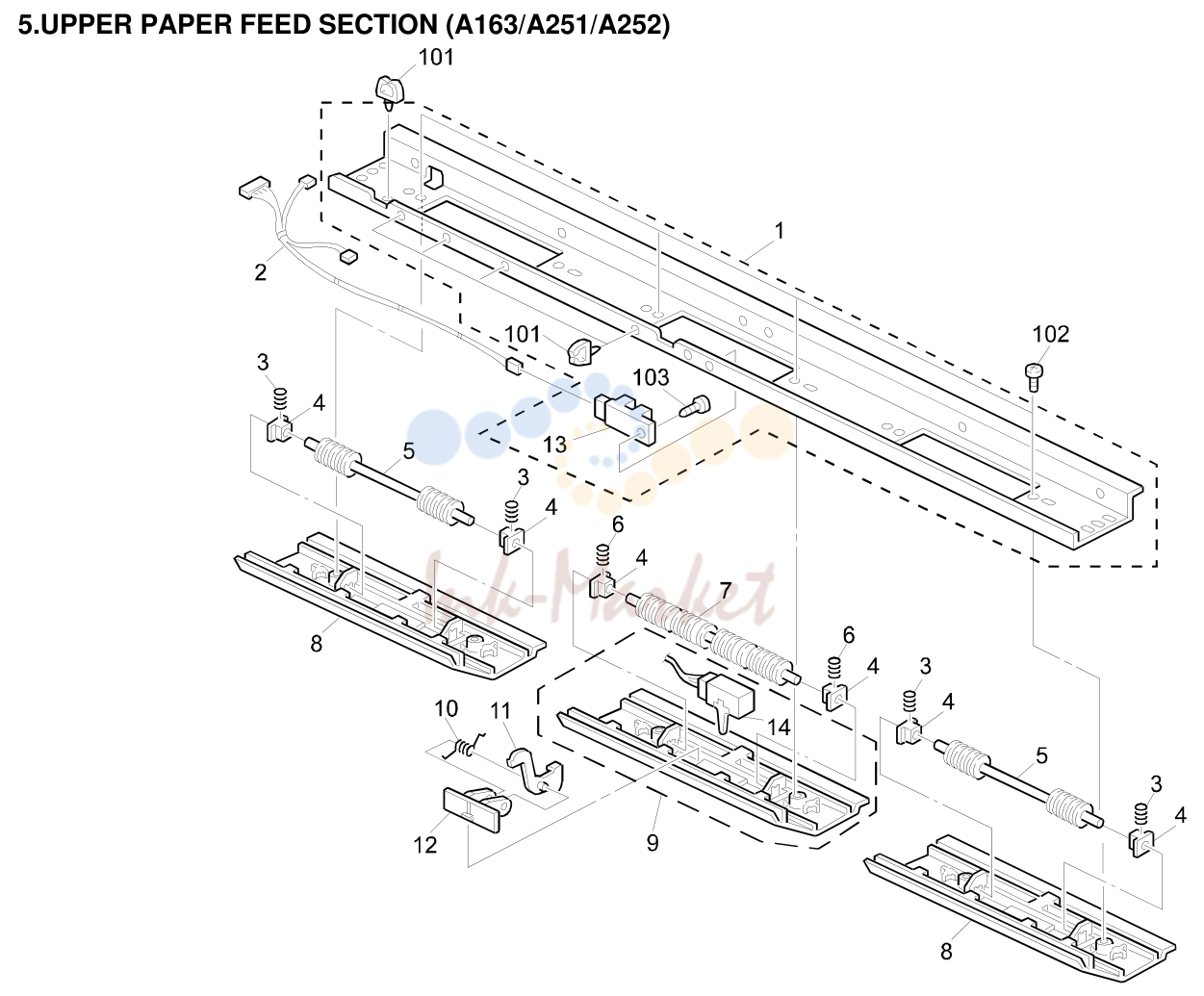 5. UPPER PAPER FEED SECTION (A163/A251/A252)