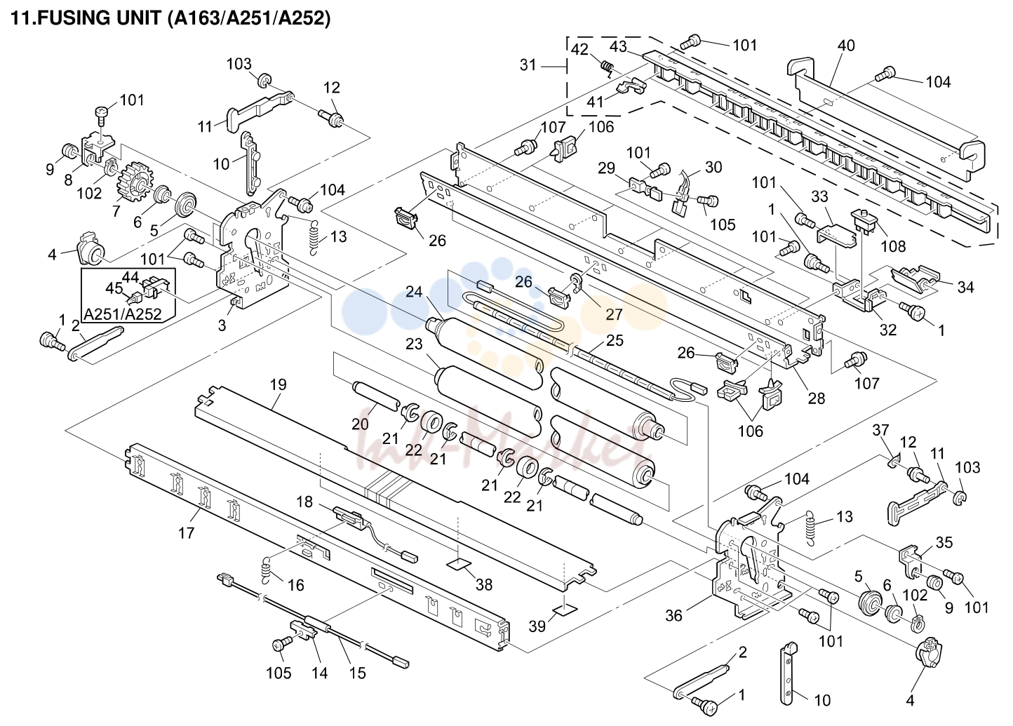 11. FUSING UNIT (A163/A251/A252)