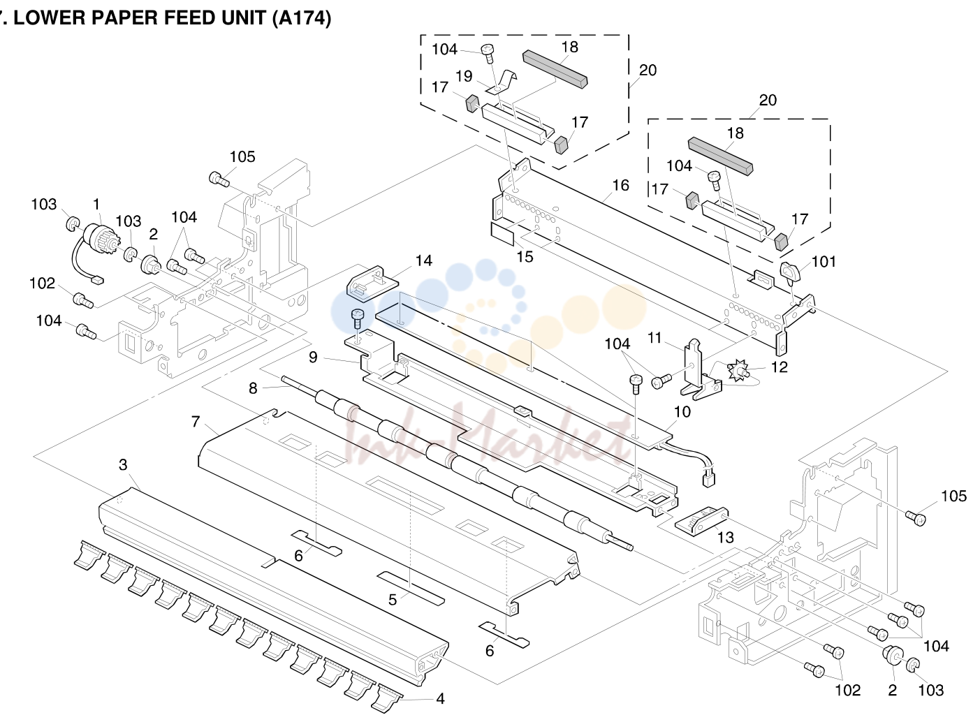 7. LOWER PAPER FEED UNIT (A174)