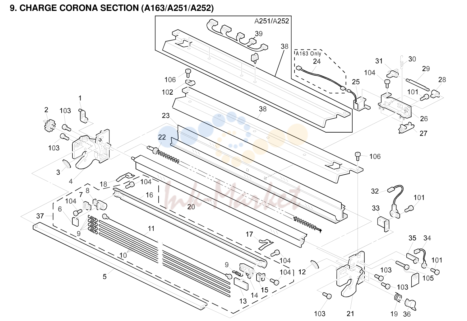 CHARGE CORONA SECTION (A163/A251/A252)