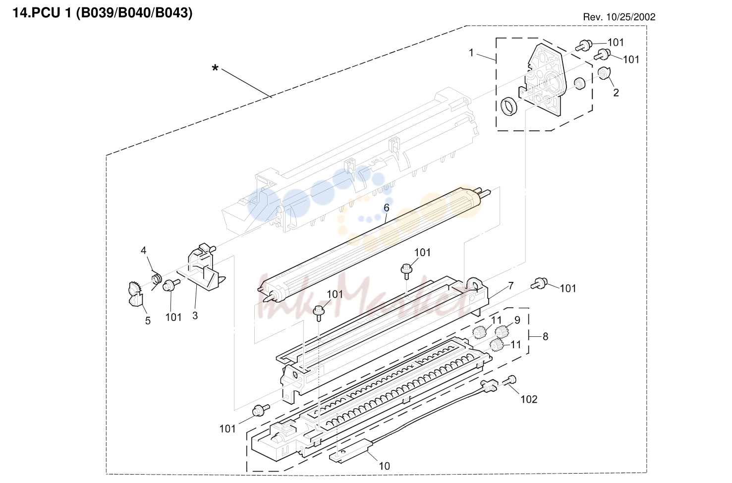 14. B039/B040/B043 34 Parts Location and List