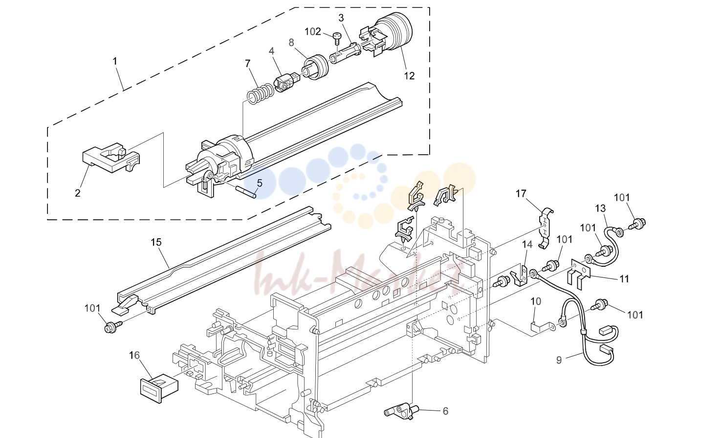 16. TONER SUPPLY UNIT (B039/B040/B043)
