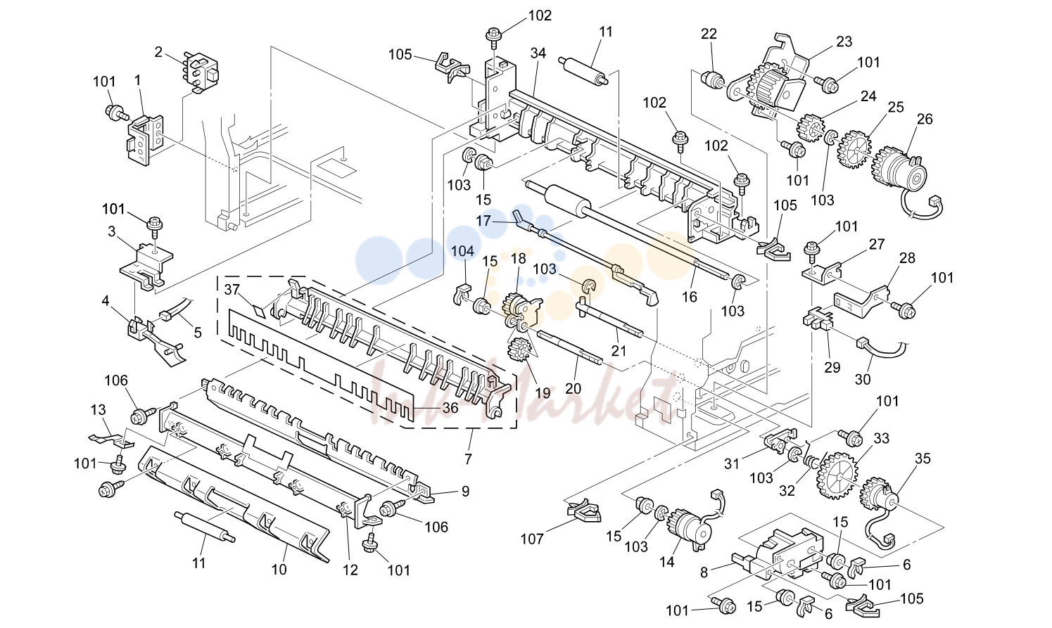 11. 1ST PAPER FEED SECTION (B121/B122/B123)