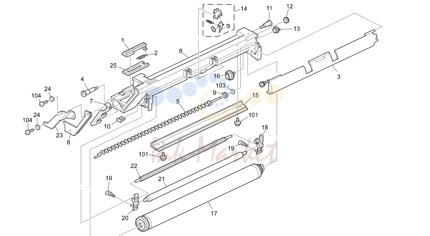 15. B121/B122/B123 36 Parts Location and List