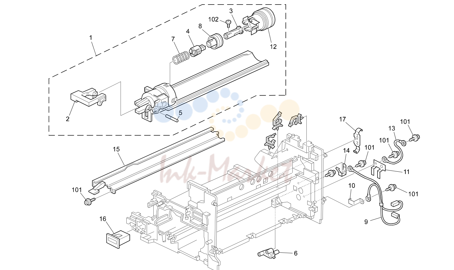16. TONER SUPPLY UNIT (B121/B122/B123)
