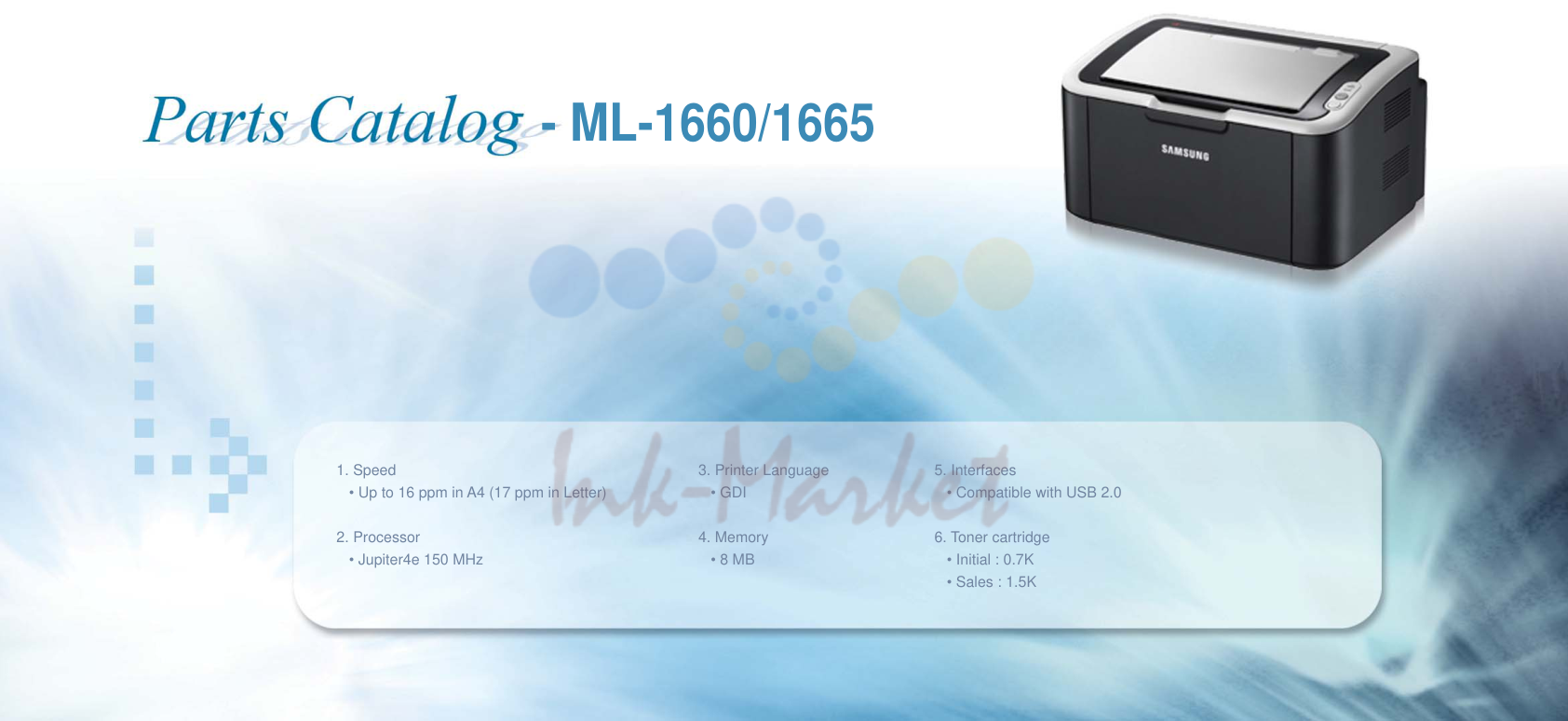 1. Speed 3. Printer Language 5. Interfaces