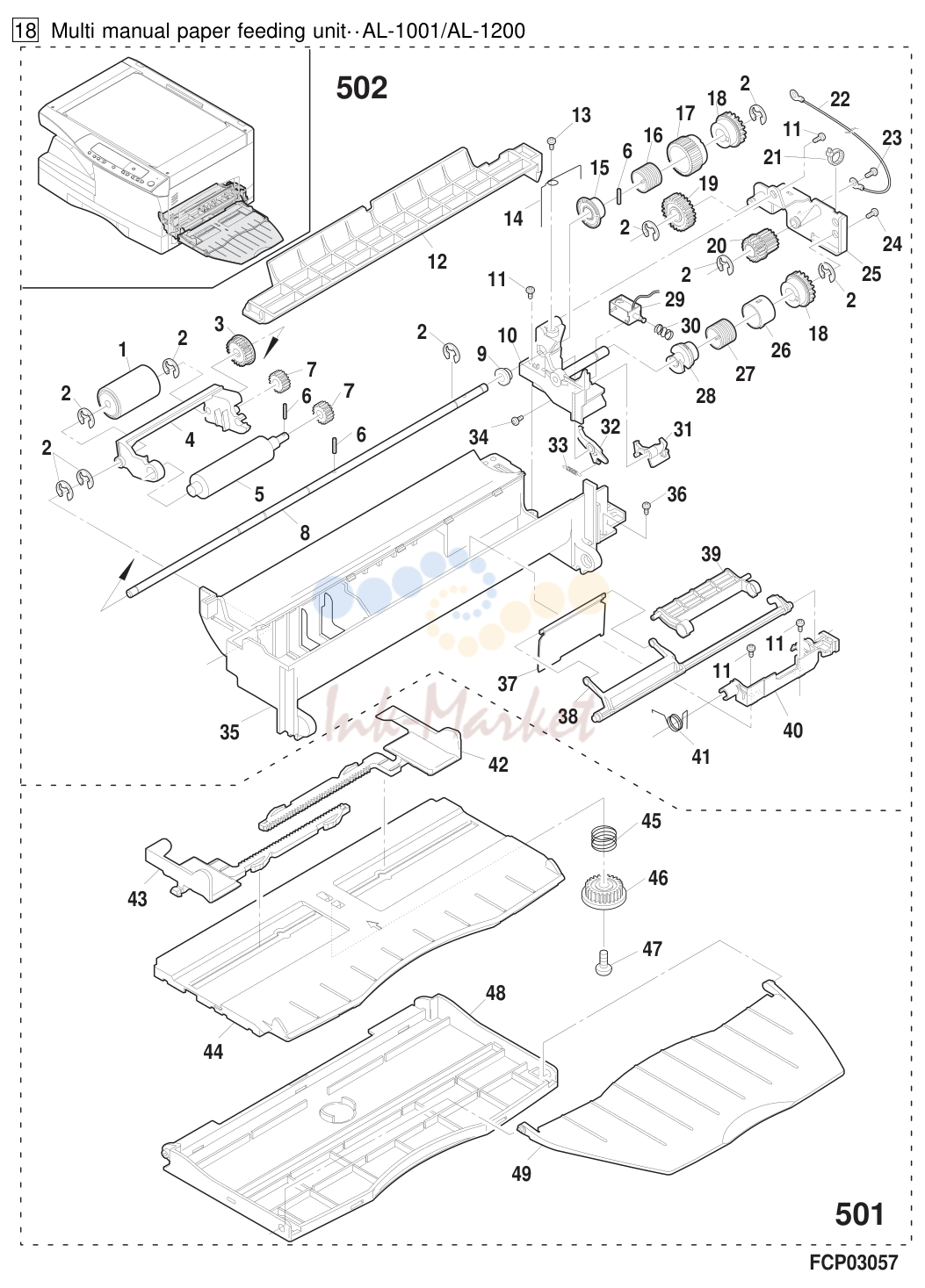 9. 18 Multi manual paper feeding unit..AL-1001/AL-1200