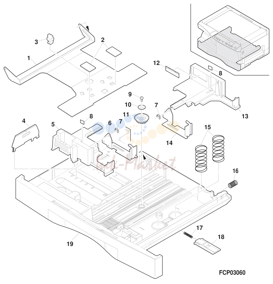 10. 21 250 sheets tray