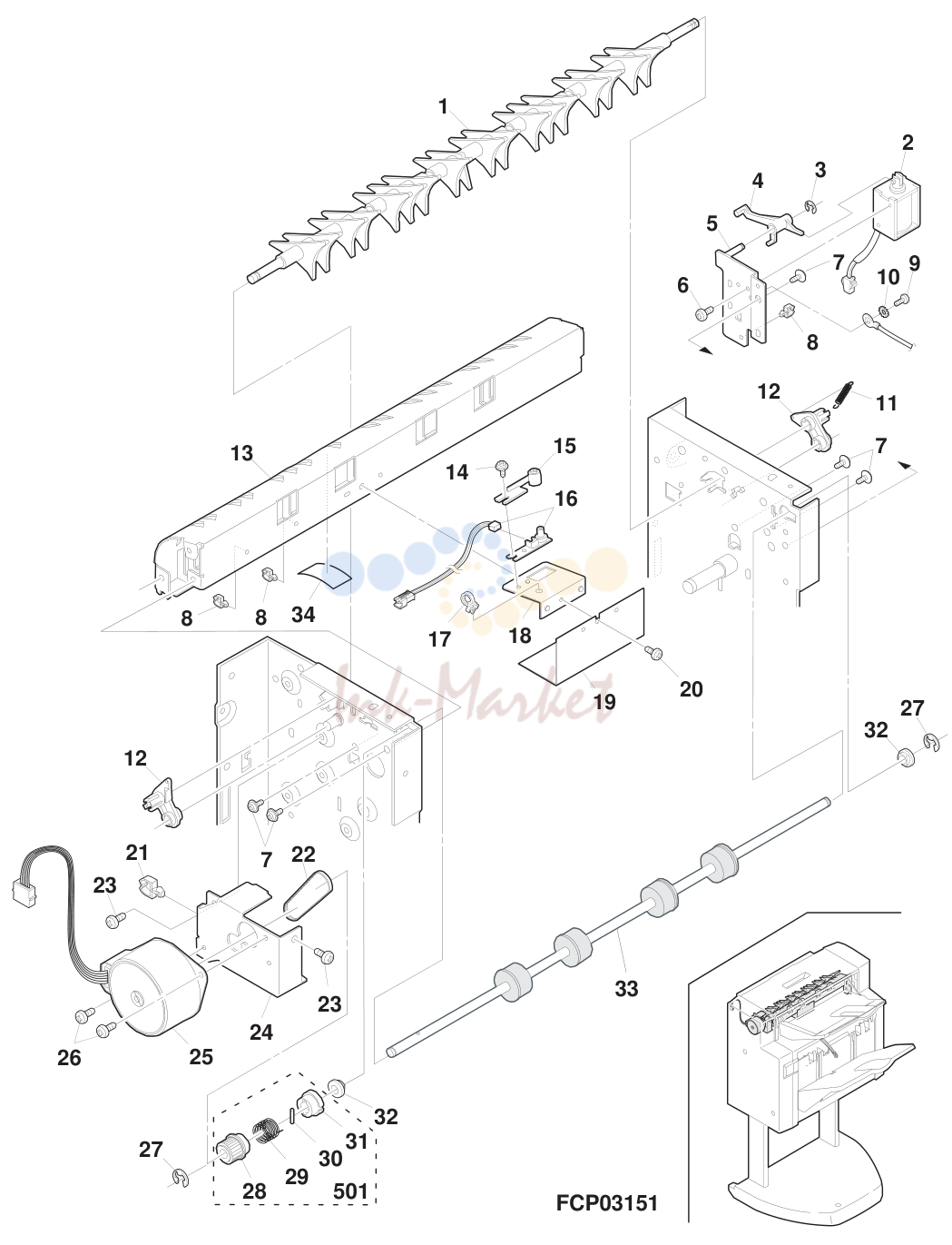 6. 7 Paper exit/reverse guide section