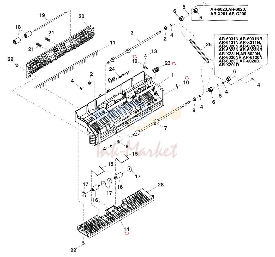 26. 排紙フレーム (Delivery unit)