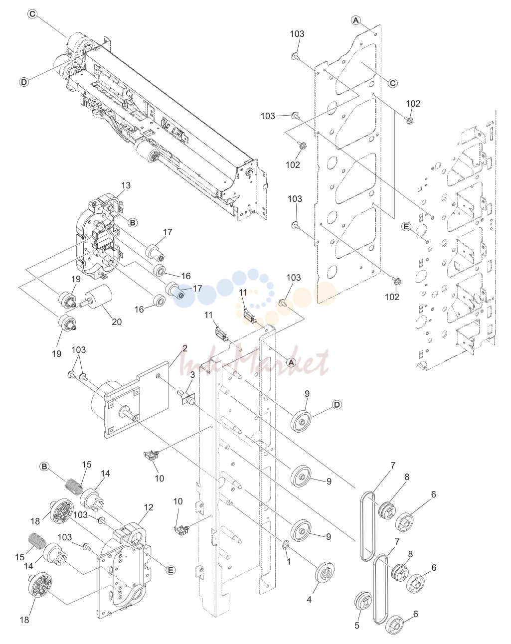 6. e-STUDIO555/655/755/855 FEED-DRIVE-ASM APRIL 2009
