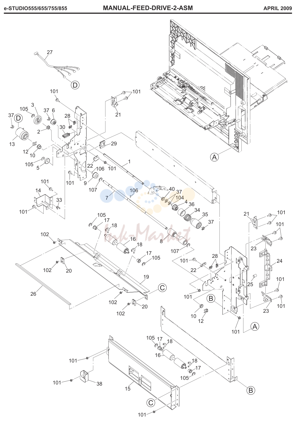 11. e-STUDIO555/655/755/855 MANUAL-FEED-DRIVE-2-ASM APRIL 2009