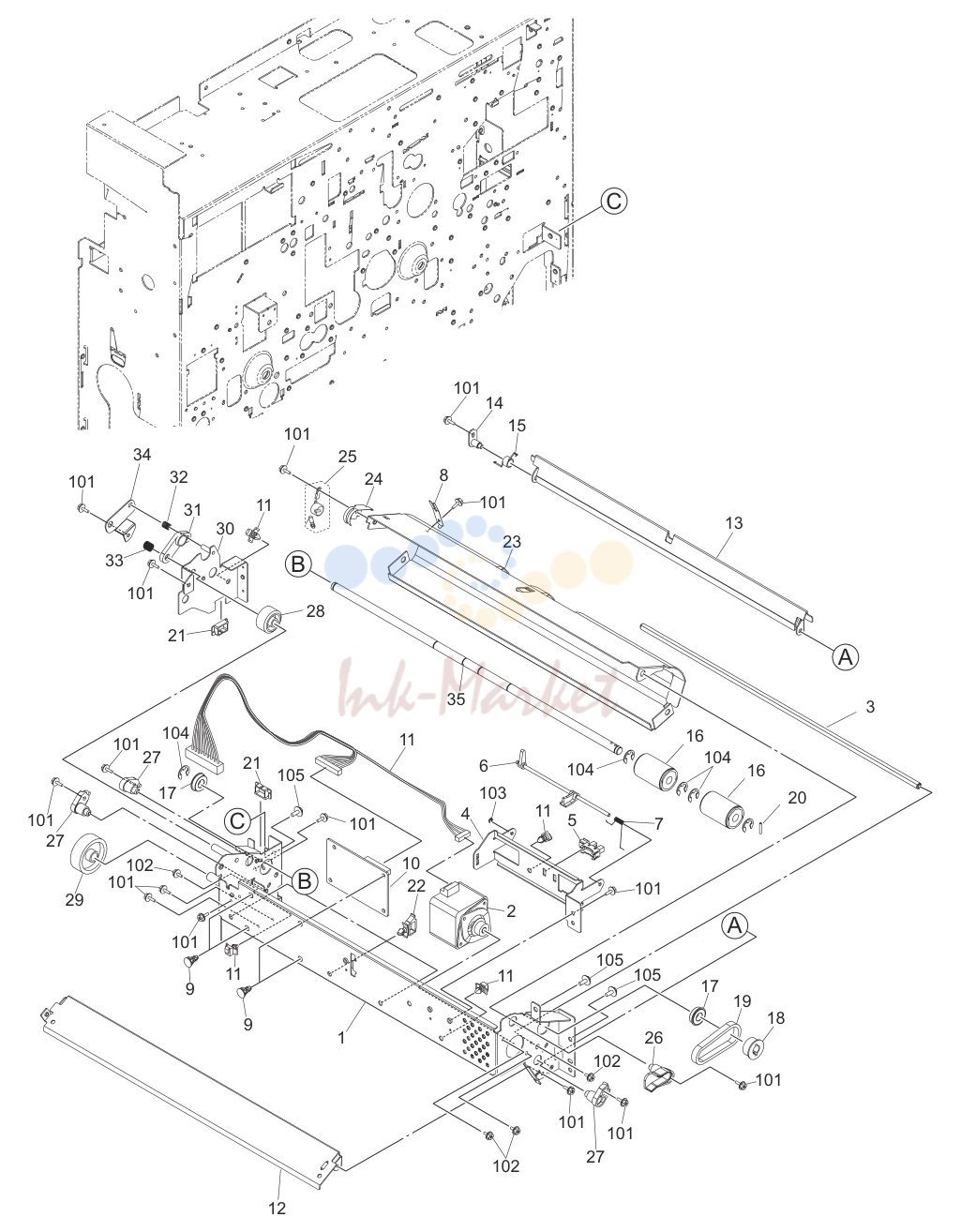 17. e-STUDIO555/655/755/855 TRANSPORT-ROLLER-ASM APRIL 2009