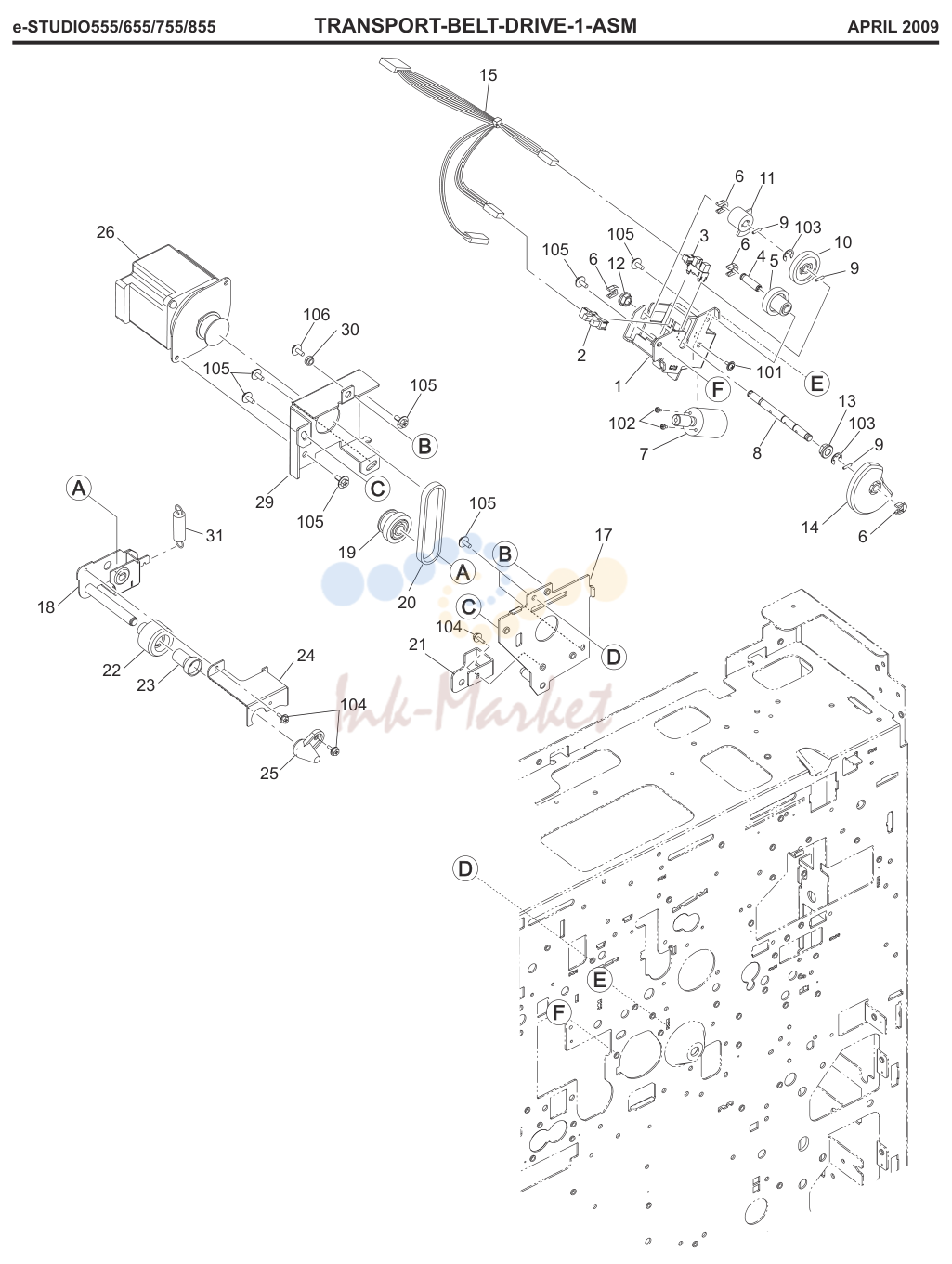 18. e-STUDIO555/655/755/855 TRANSPORT-BELT-DRIVE-1-ASM APRIL 2009