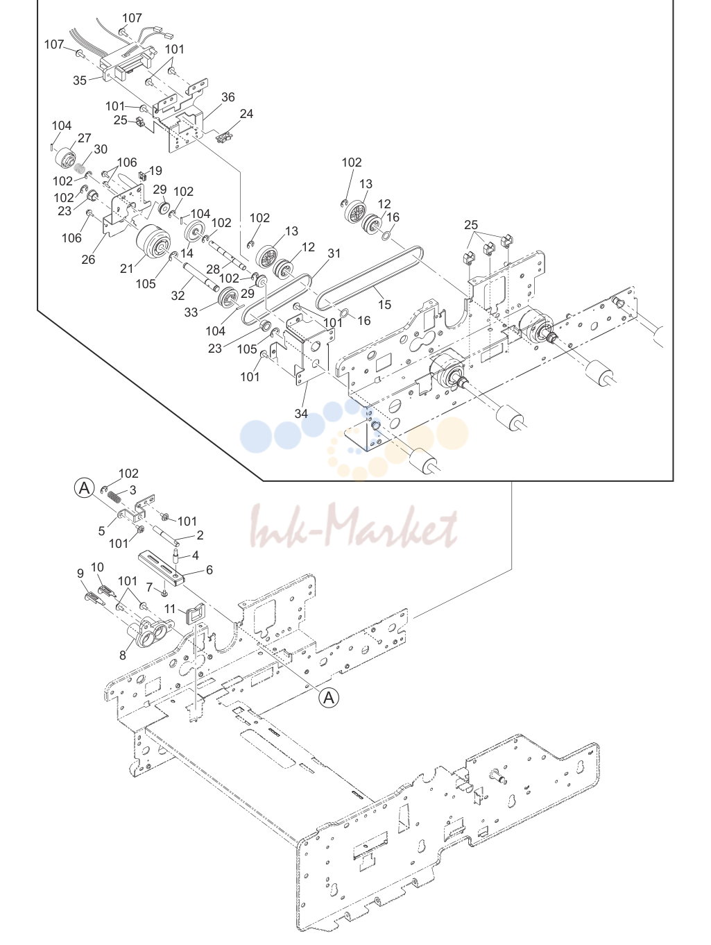 19. e-STUDIO555/655/755/855 TRANSPORT-BELT-DRIVE-2-ASM APRIL 2009