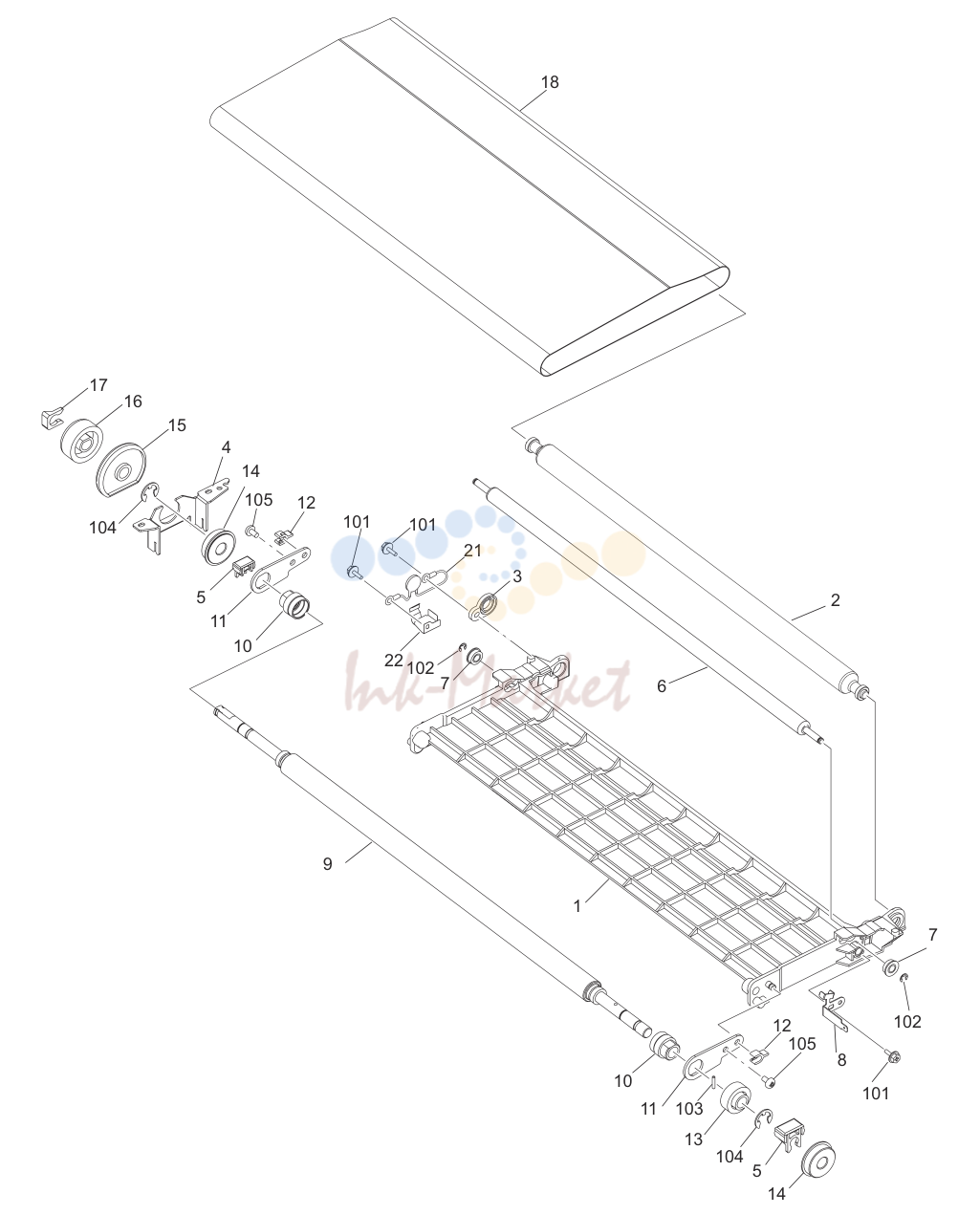 22. e-STUDIO555/655/755/855 TRANSPORT-BELT-CASE-1-ASM APRIL 2009