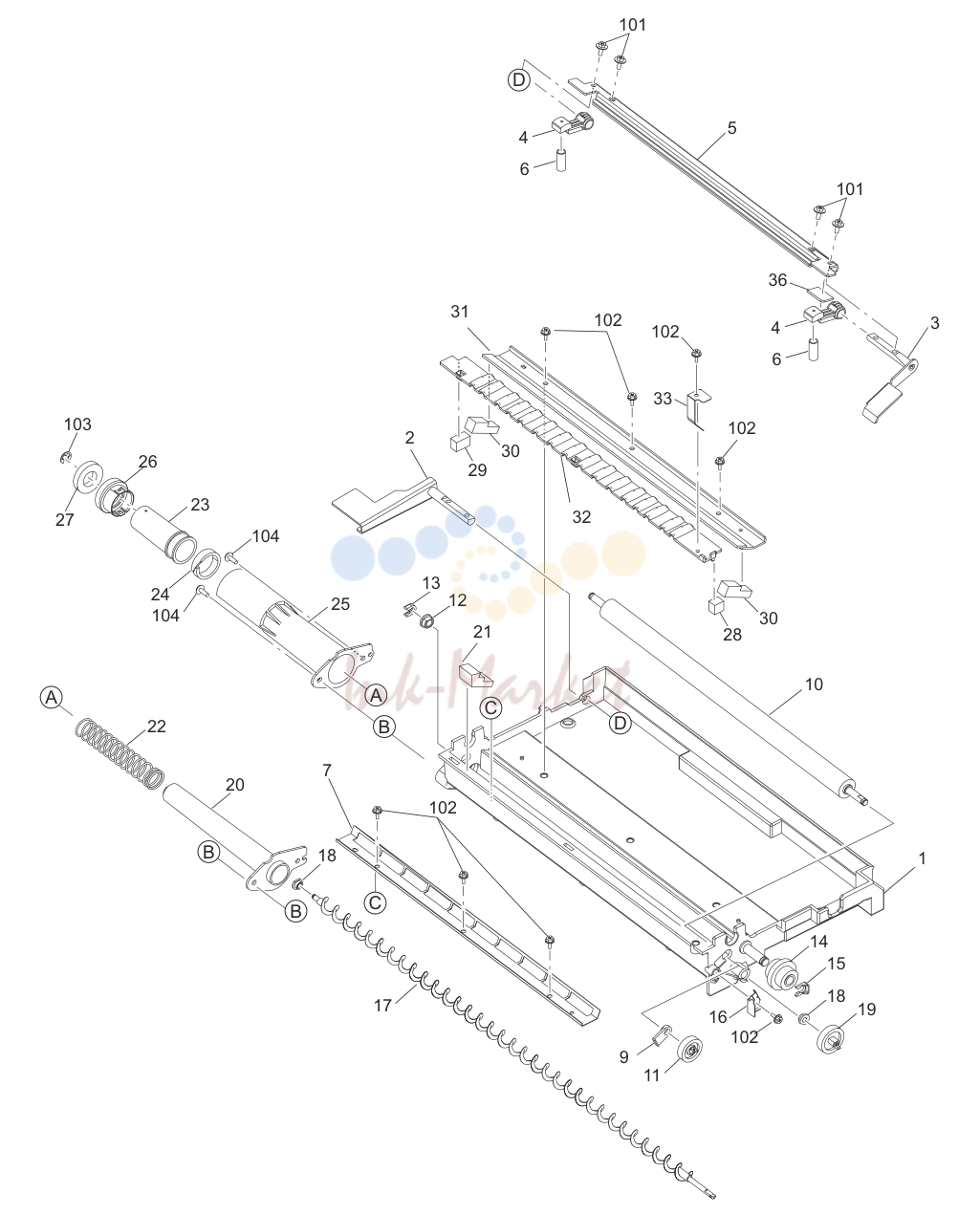 23. e-STUDIO555/655/755/855 TRANSPORT-BELT-CASE-2-ASM APRIL 2009