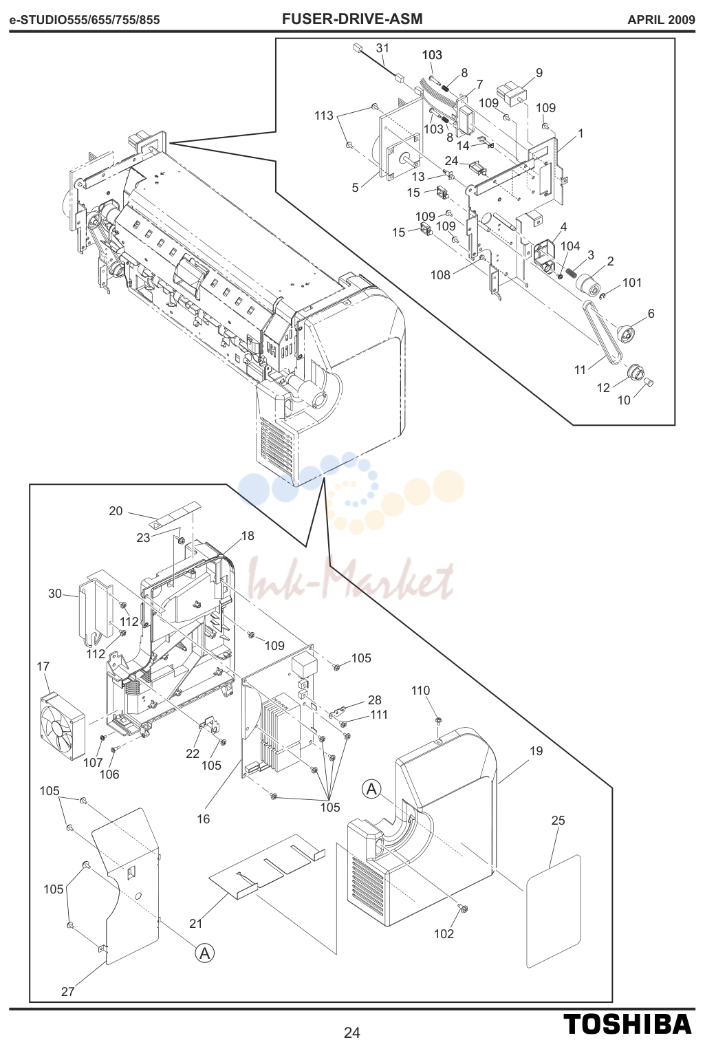 24. e-STUDIO555/655/755/855 FUSER-DRIVE-ASM APRIL 2009